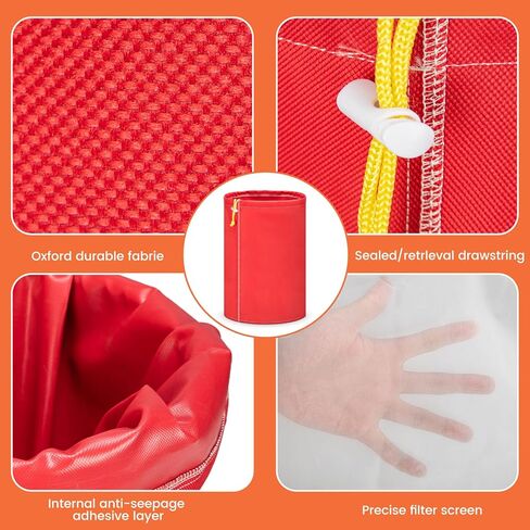 5 Pack 5 Gallon Filter Bags, Oxford Cloth All-Mesh Filter Bags for 5 Gallon Bucket with Filter Screen and Storage Pouch(25 to 220-Micron) in Kuwait