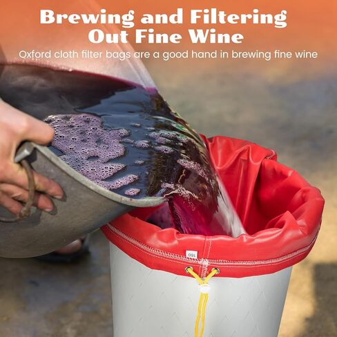 5 Pack 5 Gallon Filter Bags, Oxford Cloth All-Mesh Filter Bags for 5 Gallon Bucket with Filter Screen and Storage Pouch(25 to 220-Micron) in Kuwait