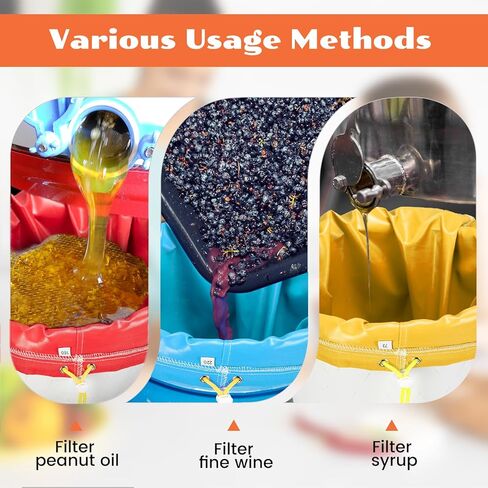 5 Pack 5 Gallon Filter Bags, Oxford Cloth All-Mesh Filter Bags for 5 Gallon Bucket with Filter Screen and Storage Pouch(25 to 220-Micron) in Kuwait