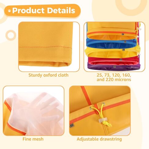 5PCS 5-Gallon Mesh Filter Bags, Nylon Strainer Bag, Reusable Drawstring Washable Mesh Bags for 5 Gallon Bucket, with Pressing Screen & Storage Bag, for DIY Drink, Cold Brew in Kuwait