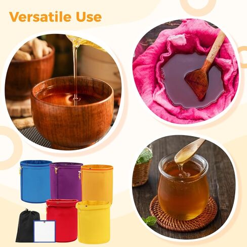 5PCS 5-Gallon Mesh Filter Bags, Nylon Strainer Bag, Reusable Drawstring Washable Mesh Bags for 5 Gallon Bucket, with Pressing Screen & Storage Bag, for DIY Drink, Cold Brew in Kuwait