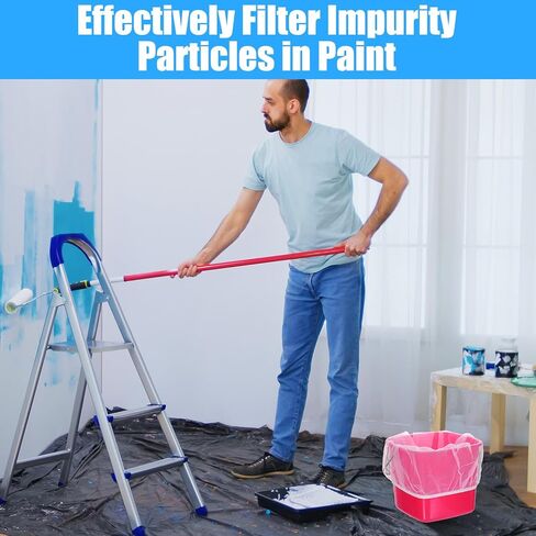 15 Pcs Paint Strainer 1 Gallon, Disposable Bag Bucket Strainer Fine Mesh Paint Filter Bag with Elastic Top Opening for Paints Gardening in Kuwait