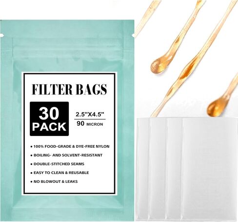 90 Micron Rosin Press Bags - 30 Pack Premium Food Grade Nylon Flower & Tea Filter Bags 2.5x4.5 Inch in Saudi Arabia