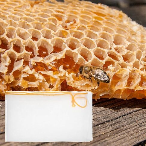 Honey Strainer Bag Ultra-Fine Mesh Honey Extractor Filter Bags with Adjustable Drawstring, Reusable and Washable Beginner Honeys Separator Equipment in a 5 Gallon Bucket, Beekeeping Supplies in Kuwait