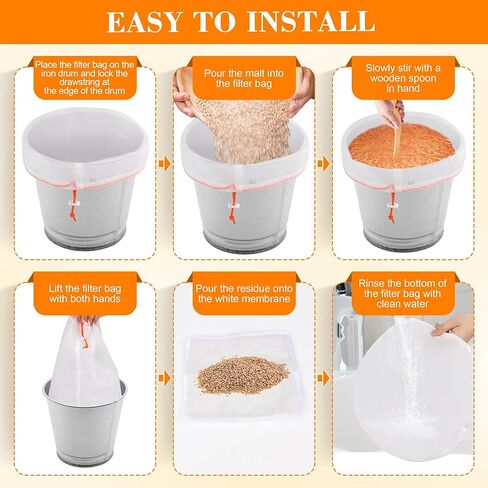 5 Pack 5 Gallon All-Mesh Filter Bags, Windspeed Oxford Cloth All-Mesh Filter Bags for 5 Gallon Bucket with Filter Screen and Storage Pouch(25/73/120/160/220 Micron) in Kuwait