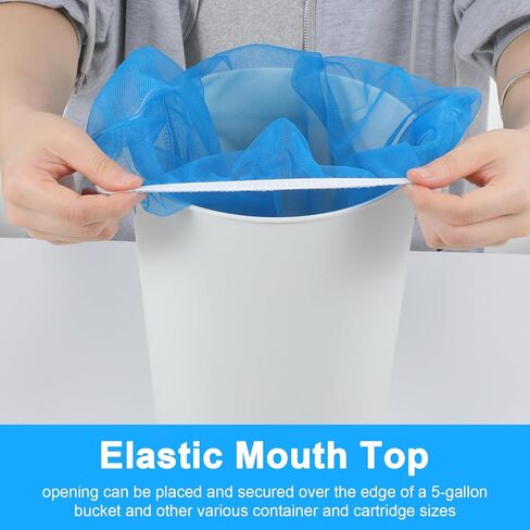 24 Pack 5 Gallon Paint Strainer Bag with Fine Nylon Mesh & Elastic Top - Premium Paint Filter Bag for Buckets, Hydroponics, Gardening, and Liquid Straining(Blue) in Kuwait