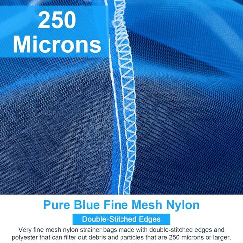 24 Pack 5 Gallon Paint Strainer Bag with Fine Nylon Mesh & Elastic Top - Premium Paint Filter Bag for Buckets, Hydroponics, Gardening, and Liquid Straining(Blue) in Kuwait