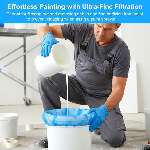 24 Pack 5 Gallon Paint Strainer Bag with Fine Nylon Mesh & Elastic Top - Premium Paint Filter Bag for Buckets, Hydroponics, Gardening, and Liquid Straining(Blue) in Kuwait