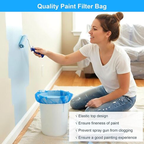 24 Pack 5 Gallon Paint Strainer Bag with Fine Nylon Mesh & Elastic Top - Premium Paint Filter Bag for Buckets, Hydroponics, Gardening, and Liquid Straining(Blue) in Kuwait
