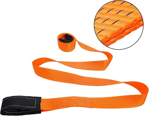 TOPZEA 2 Pack 2" x 10 FT Heavy Duty Lifting Sling Strap, 15000 LB Capacity Lift Sling Strap Double Ply Nylon Web Slings Winch Straps for Hoist, Tree Saver Recovery, Rigging, Towing, Moving, Orange in Saudi Arabia