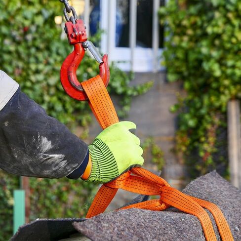 TOPZEA 2 Pack 2" x 10 FT Heavy Duty Lifting Sling Strap, 15000 LB Capacity Lift Sling Strap Double Ply Nylon Web Slings Winch Straps for Hoist, Tree Saver Recovery, Rigging, Towing, Moving, Orange in Saudi Arabia