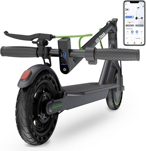 سكوتر كهربائي VOLPAM، سرعة قصوى 19 ميل في الساعة، محرك قوي 350 واط، مدى طويل 17-23 ميل، فرامل مزدوجة، أقصى تحميل 264 رطلاً in Kuwait