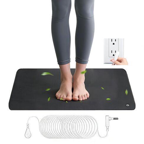 بساط التأريض للأقدام، بساط التأريض لنوم أفضل، وتخفيف التوتر والصحة، ووسادة التأريض لليوجا، والمنزل، والمكتب، بما في ذلك سلك التأريض بطول 15 قدمًا (24 بوصة × 35 بوصة) in Kuwait