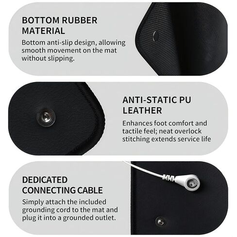 بساط التأريض للأقدام، بساط التأريض لنوم أفضل، وتخفيف التوتر والصحة، ووسادة التأريض لليوجا، والمنزل، والمكتب، بما في ذلك سلك التأريض بطول 15 قدمًا (24 بوصة × 35 بوصة) in Kuwait