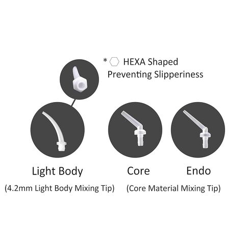 48pc Light Body Dental HP Mixing Tips Impression+50pcs intra oral tips DXM DX-Mixer® in Kuwait