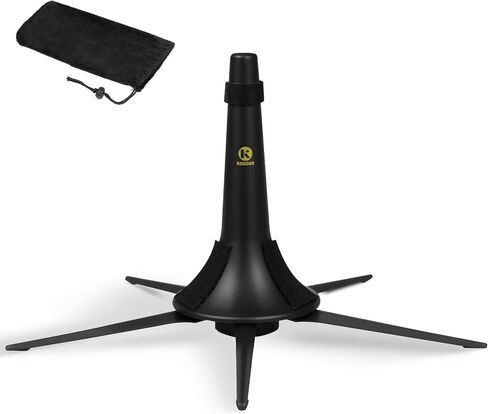 Trumpet Stand, Metal 5 Legs and Holder, Professional Grade for all Musicians, Lightweight & Compact, In-Bell Storeable, Stable Secure Folding Base & Detachable Legs, Black in Kuwait
