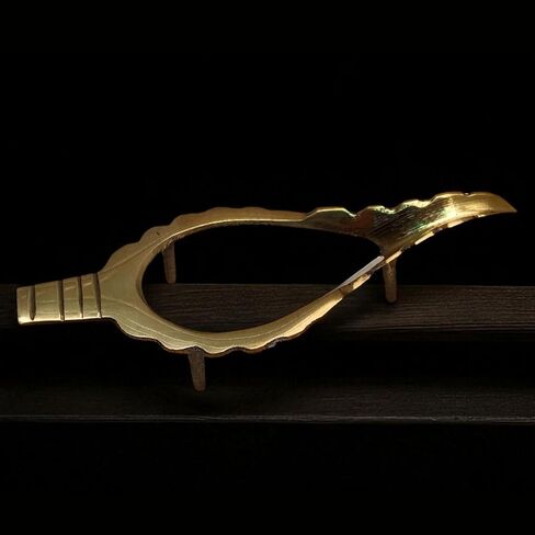 حامل شانخ نحاسي لقشرة المحار مقاس 6.5 بوصة ملحق بوجا تقليدي مصنوع يدويًا للمعبد والمذبح وديكور المنزل | حامل نحاسي صلب للشانخ | استخدام فاستو والعبادة الروحية in Kuwait