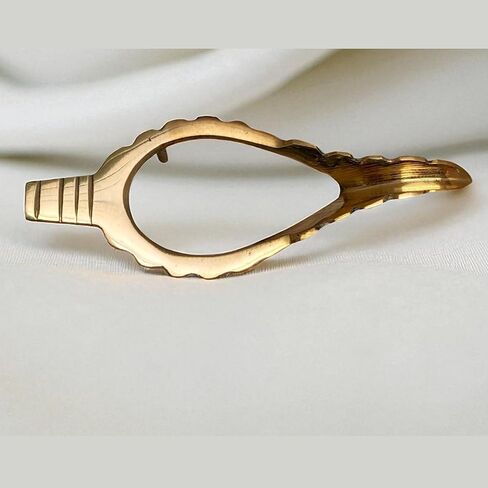 حامل شانخ نحاسي لقشرة المحار مقاس 6.5 بوصة ملحق بوجا تقليدي مصنوع يدويًا للمعبد والمذبح وديكور المنزل | حامل نحاسي صلب للشانخ | استخدام فاستو والعبادة الروحية in Kuwait