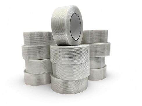 12 Rolls of 2 Inch x 60 Yard, Filament Strapping Tape, Heavy Duty Clear Reinforced Packing Tape, 5.5 Mil Thick, Adheisive. in Kuwait