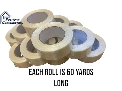 12 Rolls of 2 Inch x 60 Yard, Filament Strapping Tape, Heavy Duty Clear Reinforced Packing Tape, 5.5 Mil Thick, Adheisive. in Kuwait