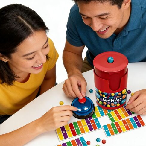 لعبة الإمساك بالخرز السريع من CRIVERY، مجموعة ألعاب بينجو مطابقة الألوان مع 90 خرزة و6 بطاقات رموز، 1 جرس وعلبة خرز، تدريب على التنسيق بين اليد والعين للحفلات الجماعية والأسرة 2-4 لاعبين in Kuwait