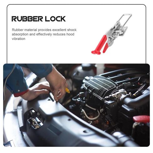 Heavy Duty Rubber Hood Catch with T-Handle Latch, Elastic Shock-Absorbing Engine Hood Lock, Stainless Steel Toolbox Hold-Down Hasp for Vehicle and Industrial Use in Saudi Arabia