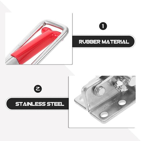 Elastic Rubber T-Handle Draw Latch with Stainless Steel Hood Lock Catch, Vibration Dampening Toolbox and Engine Cover Hasp for Industrial and Automotive Use in Saudi Arabia