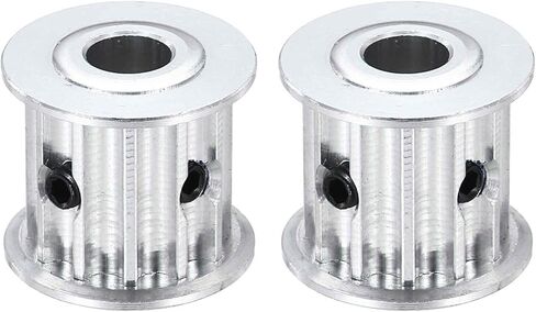 MECCANIXITY 2 Pcs Aluminium Timing Pulley, 12 Teeth 8mm Bore Synchronous Wheel Timing Belt Pulley 5mm Pitch 16mm Slot Width for Belt, CNC Machine, 3D Printer in Kuwait