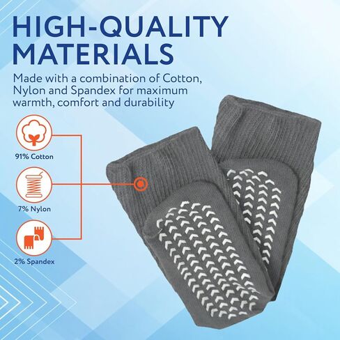 IMPRESA Super Wide Grip Socks for Men and Women– Extra Wide Non-Slip Diabetic Socks for Swollen Feet & Ankles - Big & Tall Edema Socks with Grippers - Soft, Stretchy Fit for Wide Calves - 2 Pack Gray in Saudi Arabia