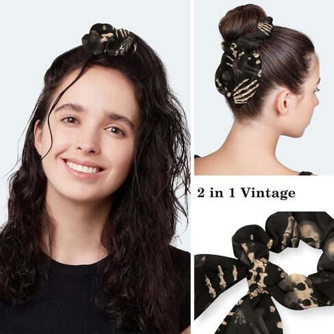 Scrub Cap, Surgical Caps for Women, Skull Skeleton Halloween, Bouffant Nurse Cap Ponytail in Saudi Arabia
