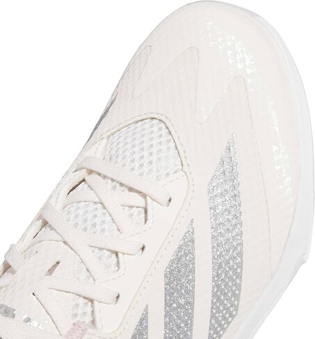كرة لينة Adizero Instict TPU 2.0 للسيدات من adidas، باللون الأبيض الطباشيري/الفضي المعدني/الوردي الشفاف، 8.5 in Saudi Arabia