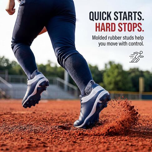 Softball Cleats for Women Baseball Shoes Molded Rubber Spikes Turf Dirt Fields in Saudi Arabia