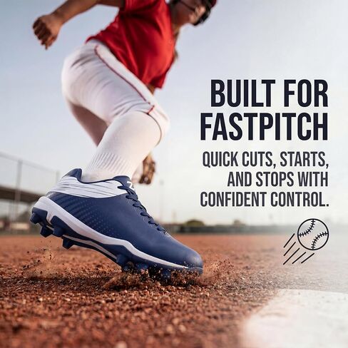 Softball Cleats for Women Baseball Shoes Molded Rubber Spikes Turf Dirt Fields in Saudi Arabia