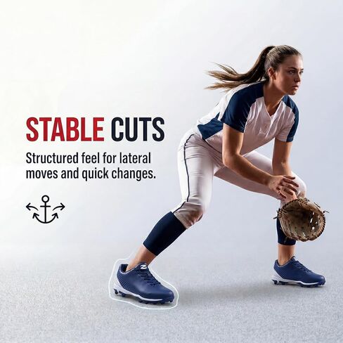 Softball Cleats for Women Baseball Shoes Molded Rubber Spikes Turf Dirt Fields in Saudi Arabia