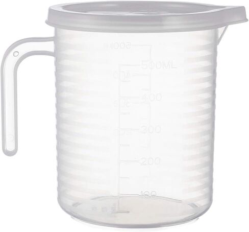 16.9oz/500ml Measure Pitcher, Measuring Bowl with Handle and Lid, Kitchen Specimen Spout Lab Pitchers for Home Baked Suitable Oil Liquid Measuring Cups in Saudi Arabia