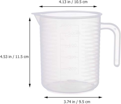 16.9oz/500ml Measure Pitcher, Measuring Bowl with Handle and Lid, Kitchen Specimen Spout Lab Pitchers for Home Baked Suitable Oil Liquid Measuring Cups in Saudi Arabia