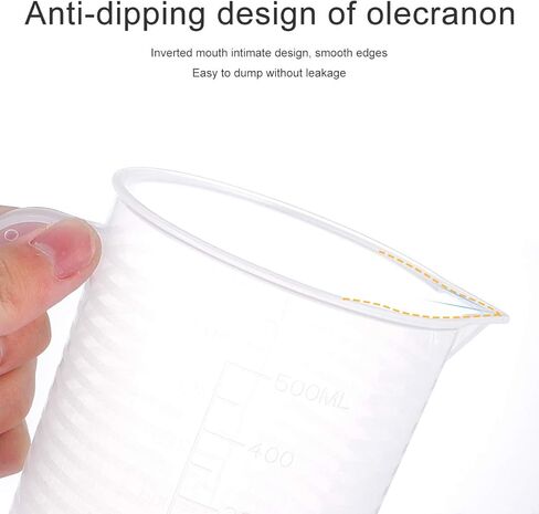 16.9oz/500ml Measure Pitcher, Measuring Bowl with Handle and Lid, Kitchen Specimen Spout Lab Pitchers for Home Baked Suitable Oil Liquid Measuring Cups in Saudi Arabia