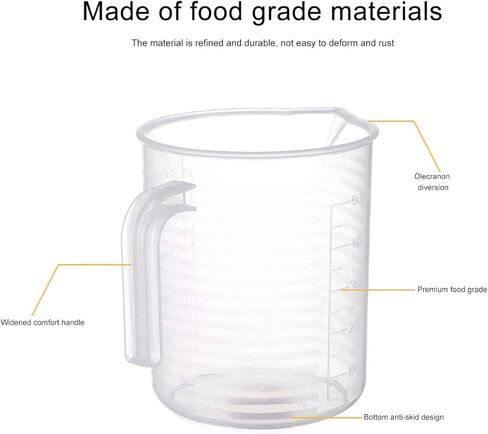 16.9oz/500ml Measure Pitcher, Measuring Bowl with Handle and Lid, Kitchen Specimen Spout Lab Pitchers for Home Baked Suitable Oil Liquid Measuring Cups in Saudi Arabia