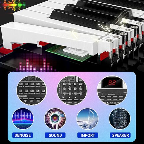61 Keys Electronic Digital piano, Portable Keyboard Piano with Built-in Speaker and Microphone, Sheet Stand and Power Supply, Keyboard Piano Teaching Gift for Beginners Eelectric in Saudi Arabia