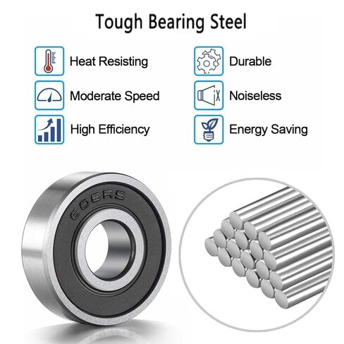 50 Pcs 608-2RS Ball Bearings - High Speed Skateboard Wheel Bearings, Pre-Lubricated & Double Rubber Sealed Miniature Bearings (8x22x7mm) for Skateboards, Scooters, Inline Skates, Longboards in Saudi Arabia