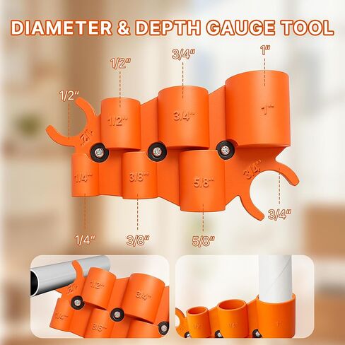 مجموعة أدوات إزالة حواف الأنابيب، 1/4 بوصة إلى 1 بوصة قابلة للتعديل، مخرطة داخلية/خارجية للـ PVC، PPR، النحاس، CPVC، PE-RT، أنابيب الألومنيوم، مثالية للشطب الدقيق والتنعيم in Kuwait