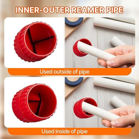 مجموعة أدوات إزالة حواف الأنابيب، 1/4 بوصة إلى 1 بوصة قابلة للتعديل، مخرطة داخلية/خارجية للـ PVC، PPR، النحاس، CPVC، PE-RT، أنابيب الألومنيوم، مثالية للشطب الدقيق والتنعيم in Kuwait