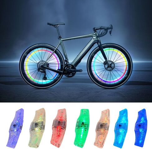 Rechargeable LED Bike Wheel Lights,2 Pack,Waterproof Easy Install,Bicycles Wheel Spoke LED Lights,Motion Sensor,Safety Spoke Lights for Adults Kids,with Battery in Saudi Arabia