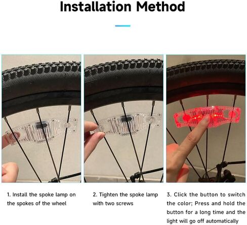 Rechargeable LED Bike Wheel Lights,2 Pack,Waterproof Easy Install,Bicycles Wheel Spoke LED Lights,Motion Sensor,Safety Spoke Lights for Adults Kids,with Battery in Saudi Arabia
