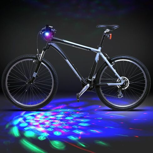 1 or 2 Pcs Disco Party LED Bike Light Disco Scooter Light Tri-Colored Bicycle Lights Blinking Swirling Fun Cycling Accessory, Christmas Stocking Stuffer, 3 AAA Batteries Included in Saudi Arabia