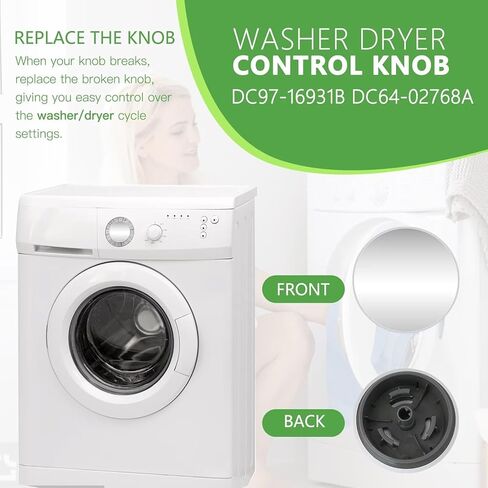 Goodicare Latest Washer Dryer Control Knob Replaces for DC97-16931B DC64-02768A Fit for Samsung Washer WA50M7450AP/A4-00, WA50M7450AW/A4-00, WA52J8060AW/A2-00, WA52J8060AW/A2-01, WA52J8700AP/A2-00 in Kuwait