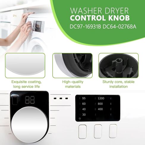 Goodicare Latest Washer Dryer Control Knob Replaces for DC97-16931B DC64-02768A Fit for Samsung Washer WA50M7450AP/A4-00, WA50M7450AW/A4-00, WA52J8060AW/A2-00, WA52J8060AW/A2-01, WA52J8700AP/A2-00 in Kuwait
