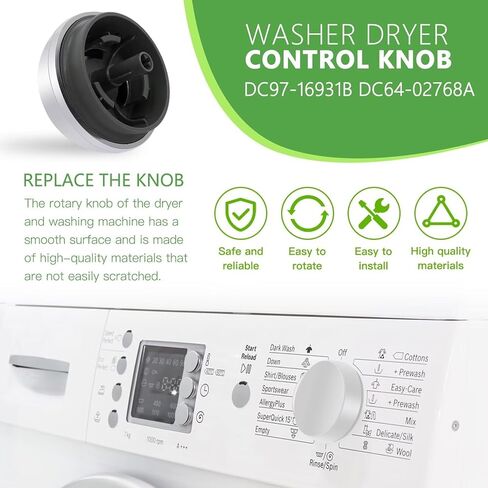 Goodicare Latest Washer Dryer Control Knob Replaces for DC97-16931B DC64-02768A Fit for Samsung Washer WA50M7450AP/A4-00, WA50M7450AW/A4-00, WA52J8060AW/A2-00, WA52J8060AW/A2-01, WA52J8700AP/A2-00 in Kuwait