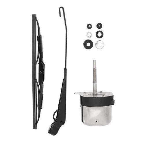 Zerodis 12 فولت الكهربائية ممسحة الزجاج الأمامي موتور عدة ممسحة شفرات الملحقات المعدنية 105 درجة دوران ل ATV UTV جرار قارب الصيد 12 فولت الكهربائية الزجاج الأمامي موتور كيت in Kuwait