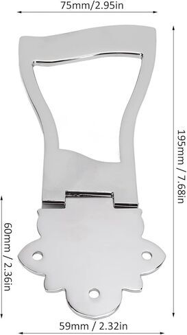 Guitar Tailpiece Bridge, 6 String Trapeze Tailpiece Metal Accessory Replacement Part, Durable Metal Construction Easy Installation, for Electric Acoustic Guitars (Silver) in Saudi Arabia